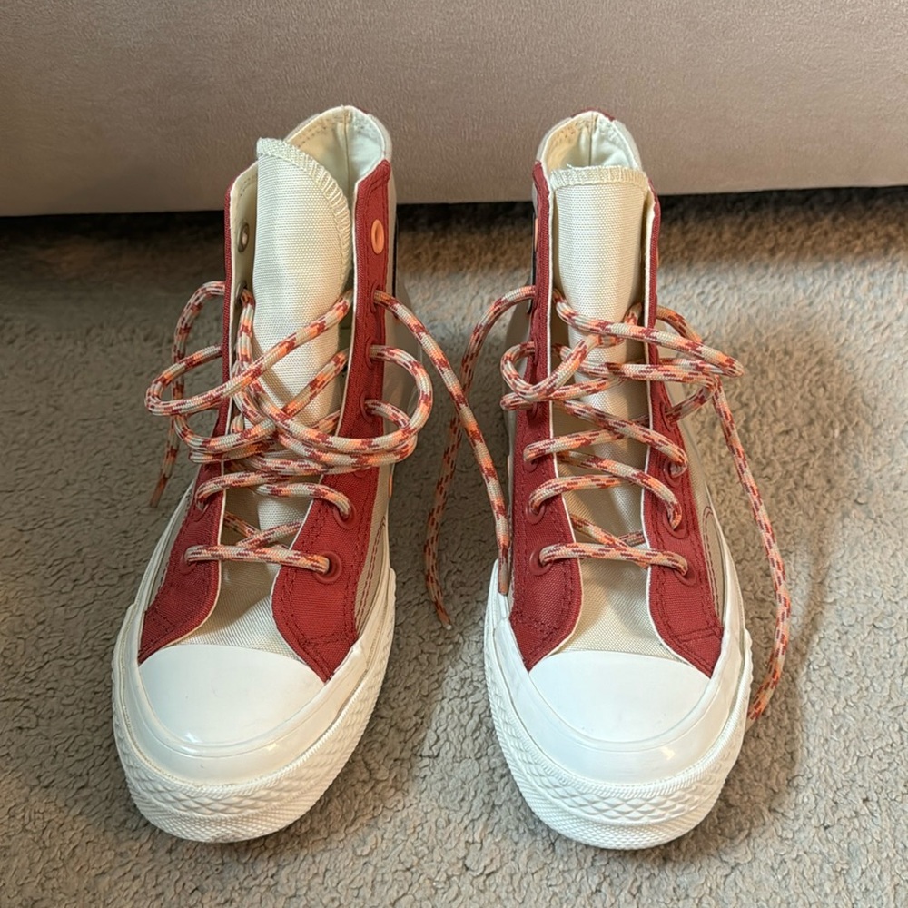 Chuck 70 High 'Colorblock Overlay - Rhubarb Pie'  Sz.5.5w/3.5m